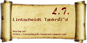 Lintscheidt Tankréd névjegykártya